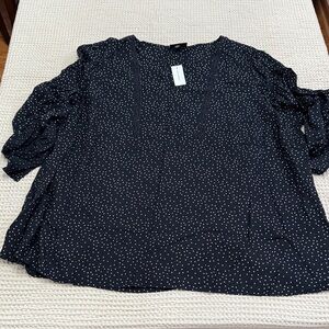 Women’s Plus Size Lane Bryant Black and White Dotted Blouse